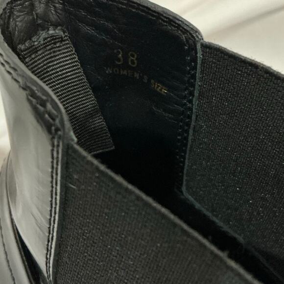 Tod’s Penny Loafer Ankle Boots Glossy Leather Black Chelsea Size 38 US 8 - Picture 11 of 11